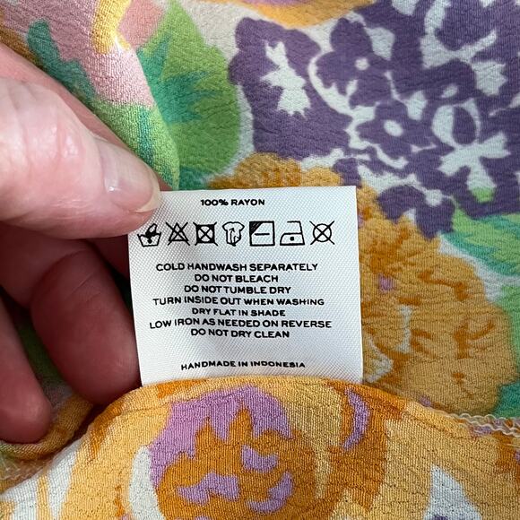 Faithfull the Brand Revolve La Colle Multi Purple Floral Wrap Crop Top 8 - Picture 9 of 11